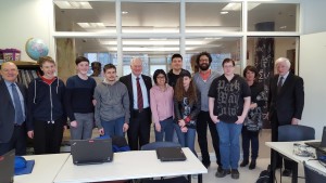 Governor General David Johnston and guests pose with YMCA Academy Civics students