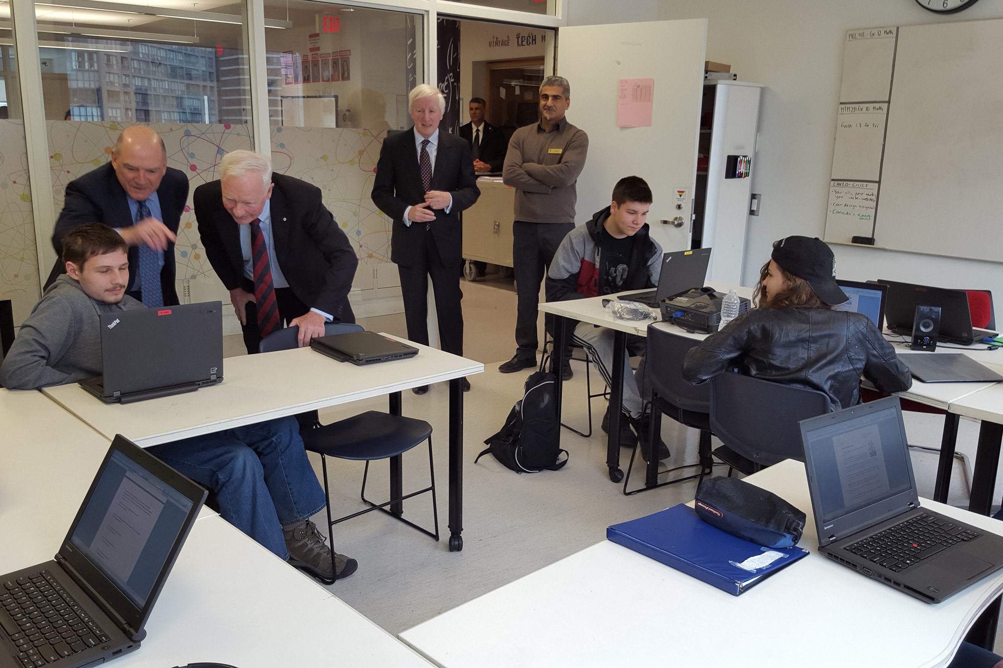 Governor General David Johnston and guests meet with YMCA Academy Civics students