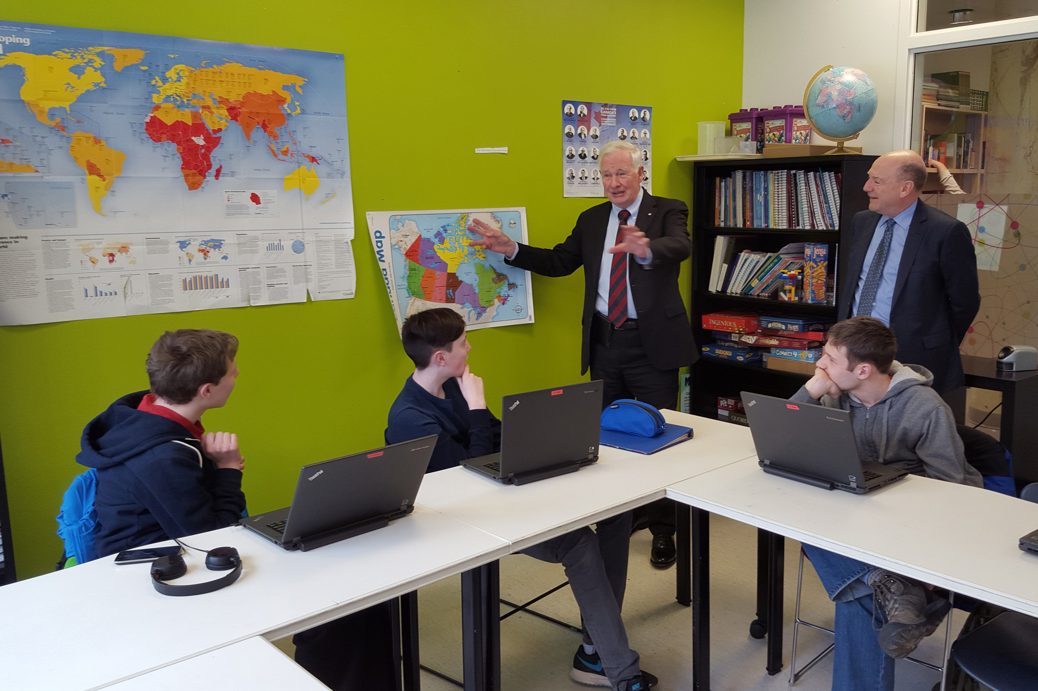 Governor General David Johnston and guests meet with YMCA Academy Civics students