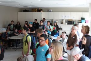 Student during the first day back to school in the 2016 academic year.