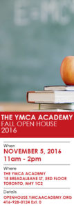 YMCA Academy Open House Banner for Fall 2016