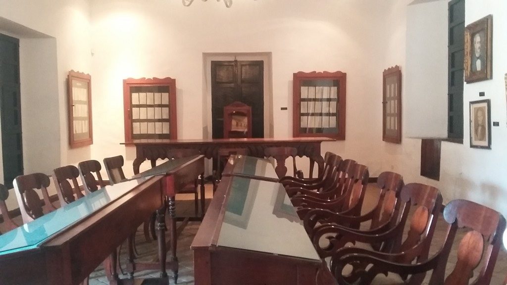 The table at the far end of the room was used to sign the constitution