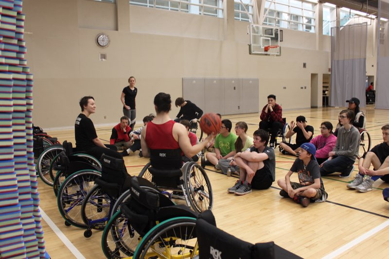 Students at the Academy were very excited to have the chance to participate in wheelchair basketball and learned a lot about the sport.