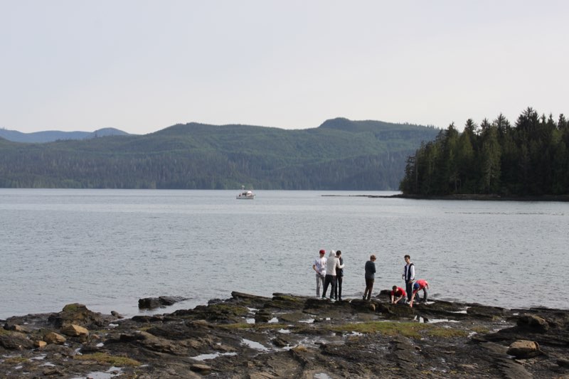 Students enjoying ocean view