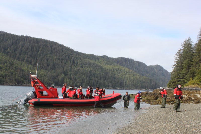 Arriving at the island