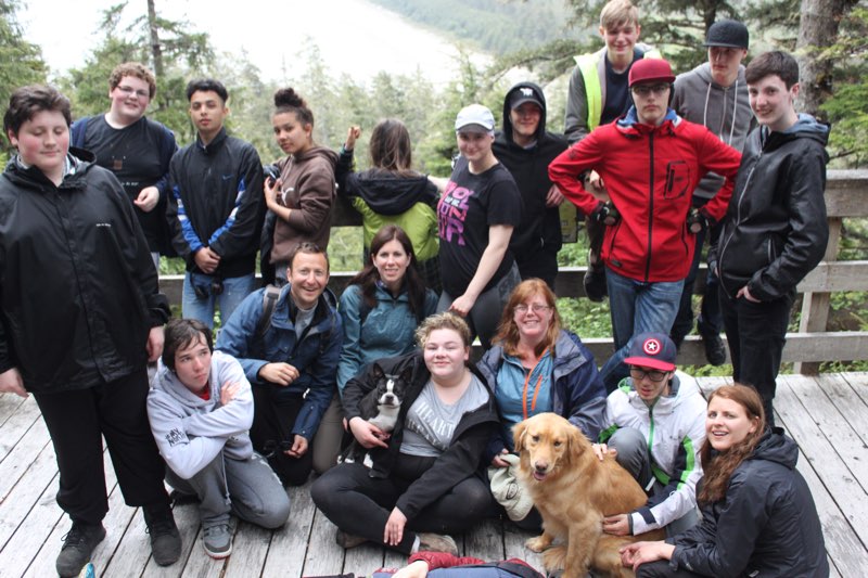 Group photo of Academy students and their hosts in Haida Gwaii
