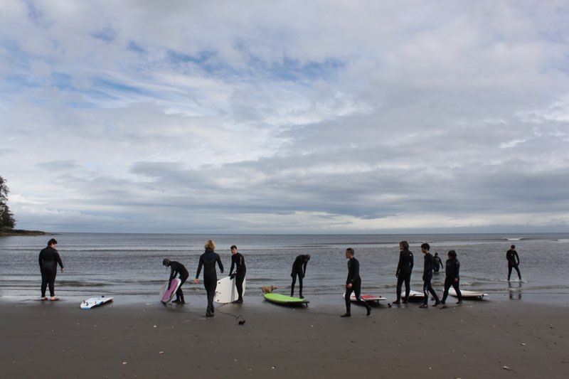 Academy students try surfing