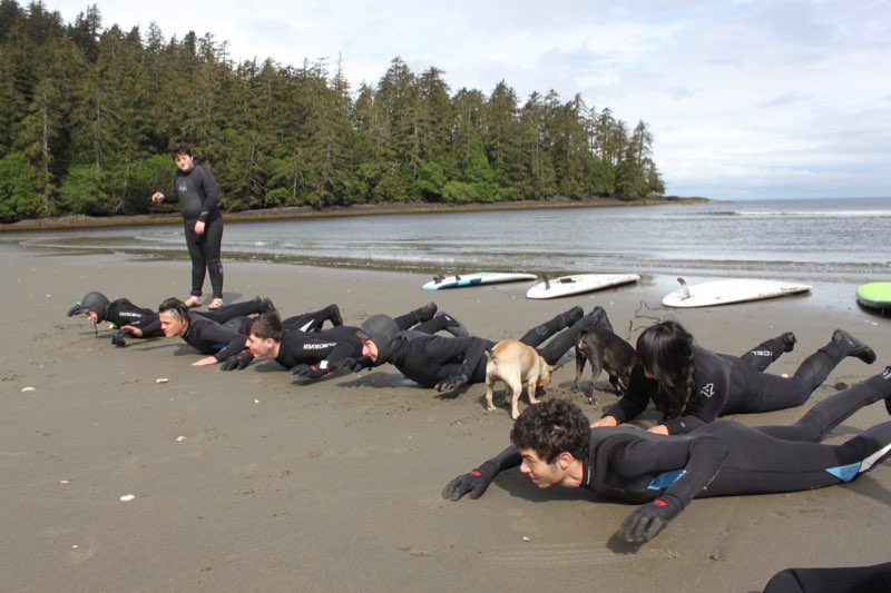 Academy students try surfing