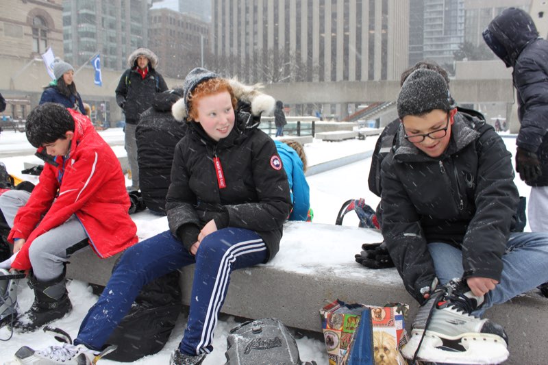 YMCA Academy students skate at Nathan Phillips Square during our annual skating trip.