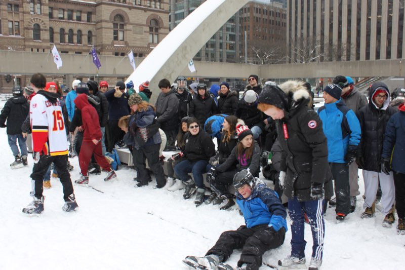 YMCA Academy students skate at Nathan Phillips Square during our annual skating trip.