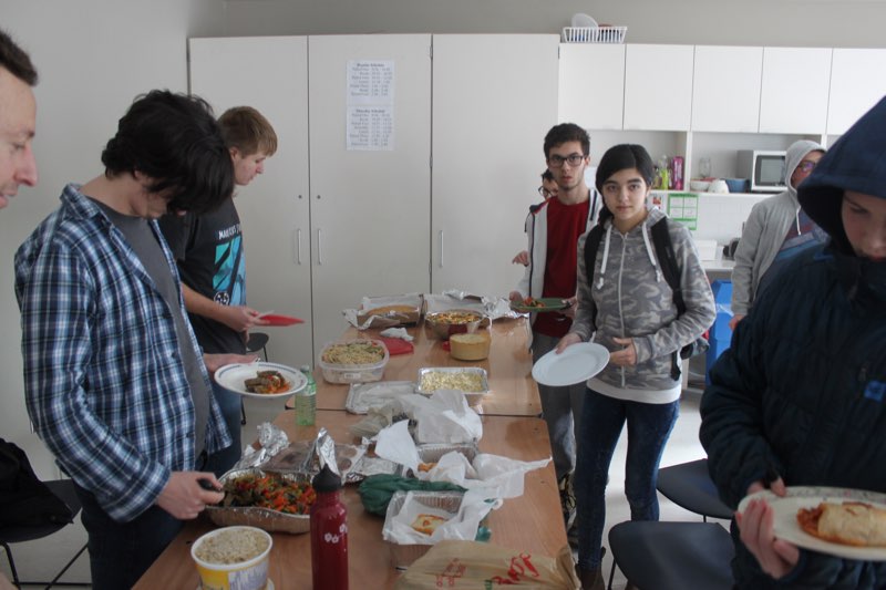 The Food and Nutrition Class potluck hosted in the cafeteria