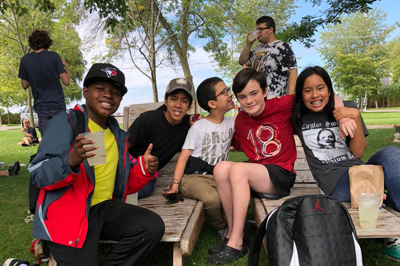 YMCA Academy students tree planting on Toronto Island