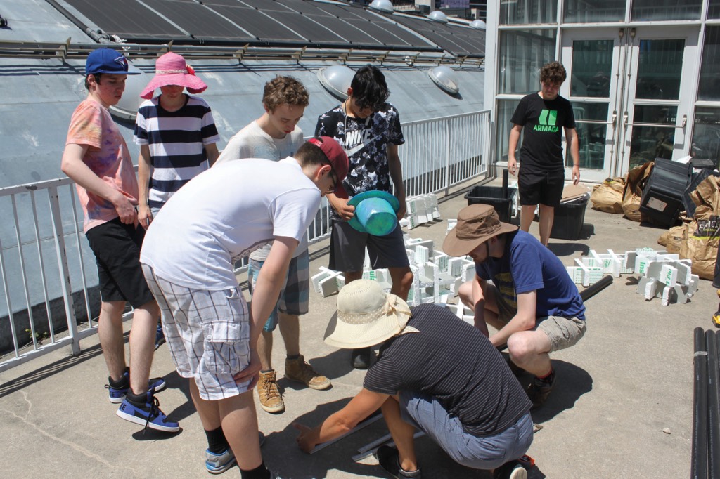 Academy students create and build the community garden