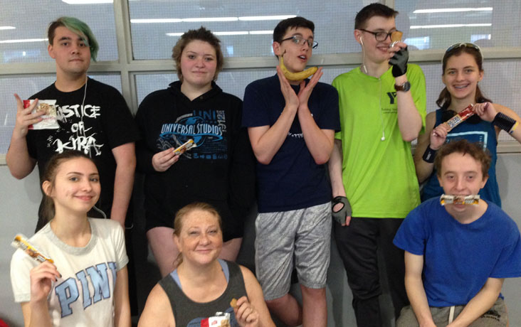 Academy students pose during the Academy Rowing Crew’s 24-hour Row – Sweat for Good Challenge