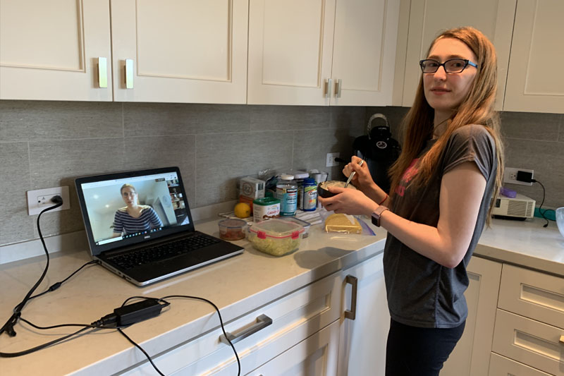YMCA Academy students participate in online cooking club!