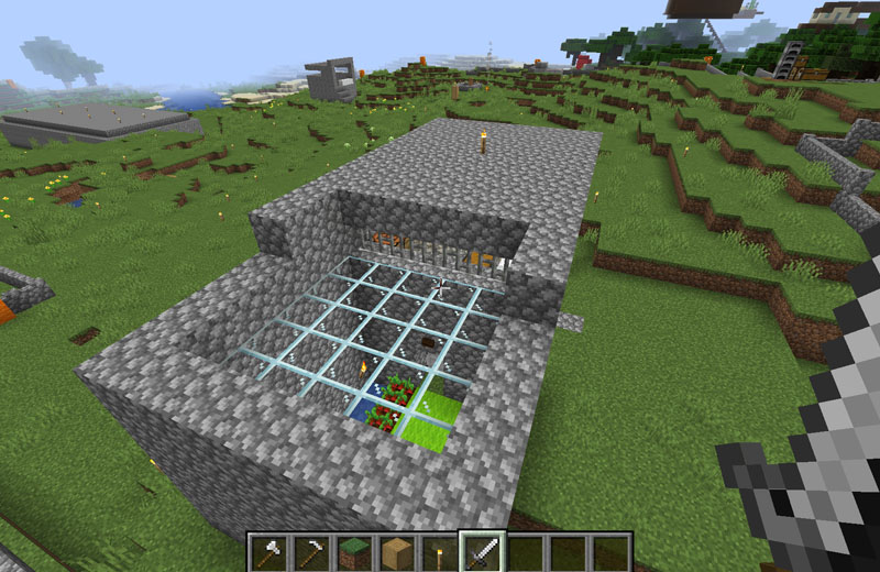 Students plan nad create specific community village buildings in our Minecraft world