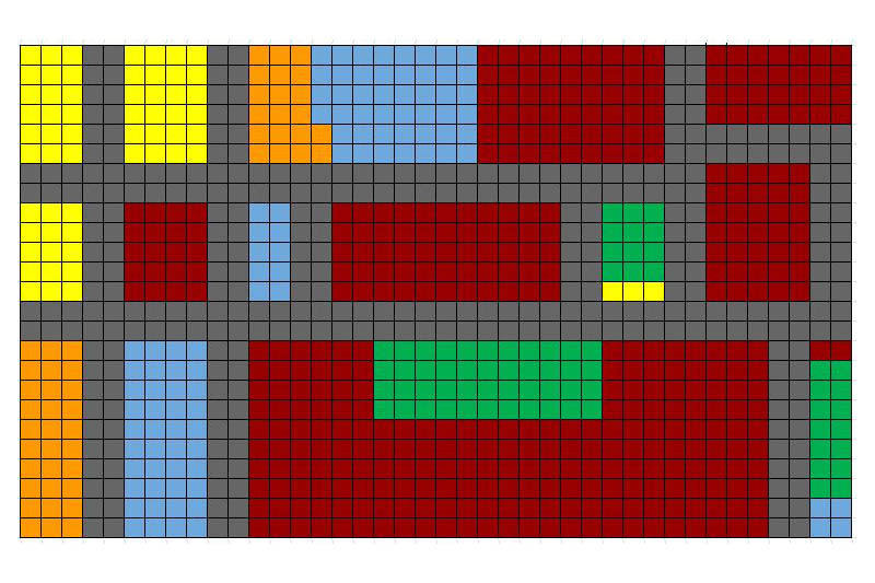 Students created their cities based on the standard percentage of land use in a typical North American city