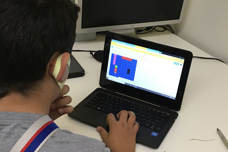 students made and played a game simulating a classic, where players battle at sea