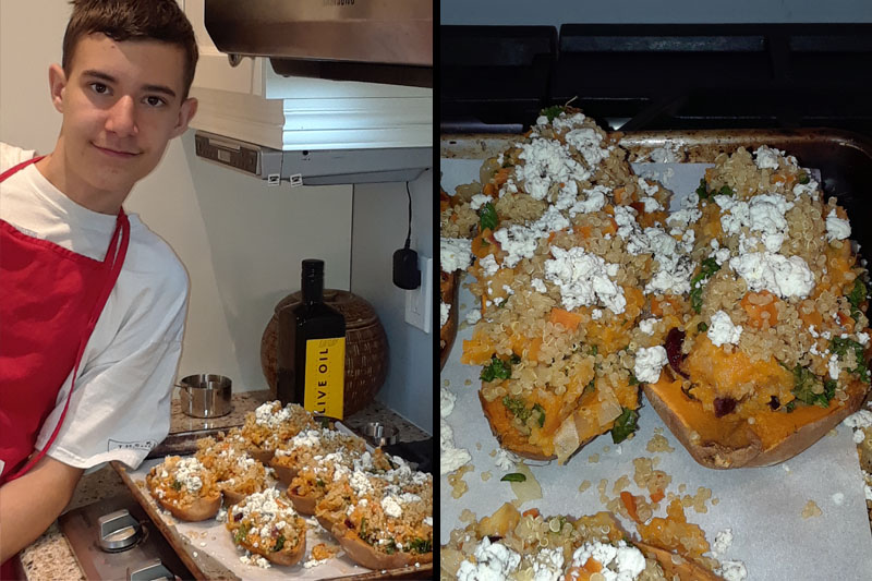 For our first Cooking Club session in October we embraced fall flavours and put together stuffed sweet potatoes.