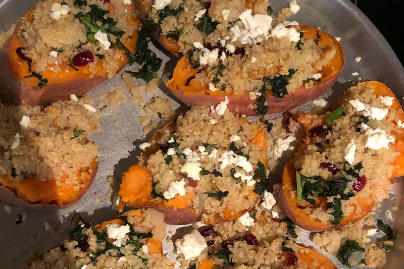 For our first Cooking Club session in October we embraced fall flavours and put together stuffed sweet potatoes.