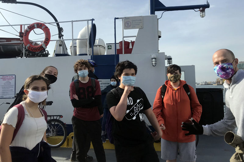 Middle School students visit the Toronto Island