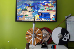 Vikings and Videogames The Grade 12 Adventures in World History class traveled through time to take on the roles of Advisors, Seers, Seafarers, and Warlords to the Norse King, Harald Hadrata.
