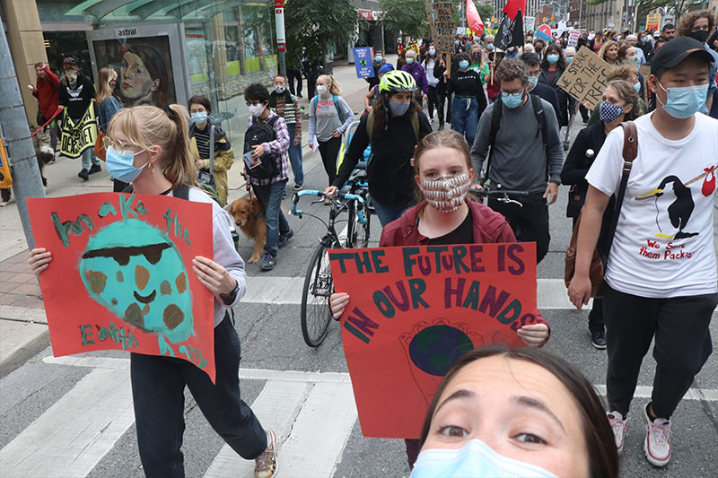 YMCA Academy students headed to Queen’s Park for the youth-led Global Strike for Climate Justice on September 24th, 2021.