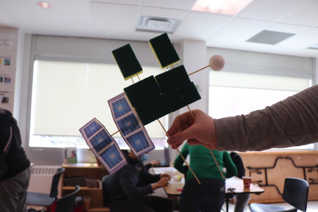 The Grade 9s mission was to design spacecraft that would study the greenhouse gases in the atmosphere of earth.