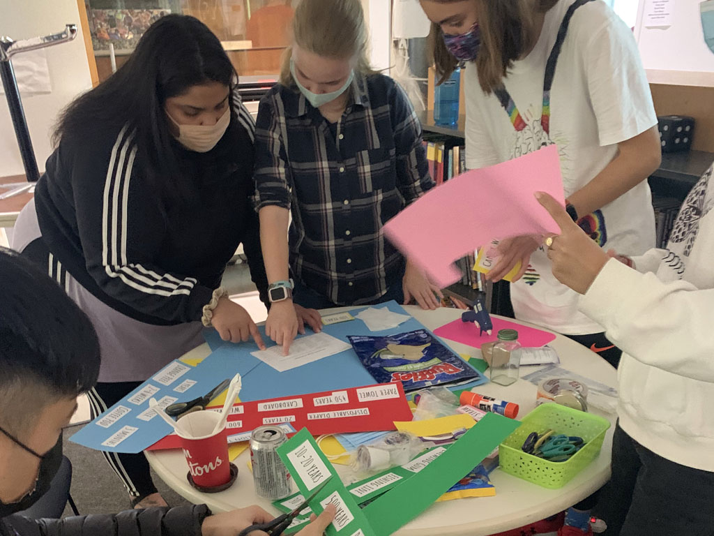 In our Biology unit, the grade 10 students spent time learning about the environment and how long certain materials take to decompose.