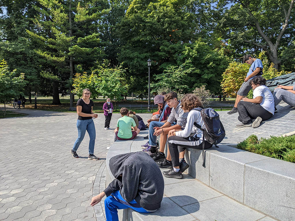 Students toured in small groups around the park, making both qualitative and quantitative observations.