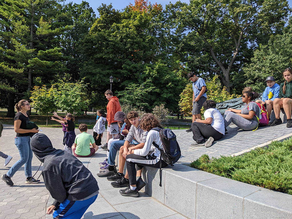 Students toured in small groups around the park, making both qualitative and quantitative observations.