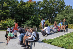 Scientific Observations in the Park Students toured in small groups around the park, making both qualitative and quantitative observations.