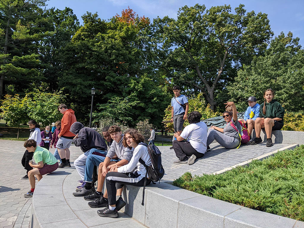 Students toured in small groups around the park, making both qualitative and quantitative observations.