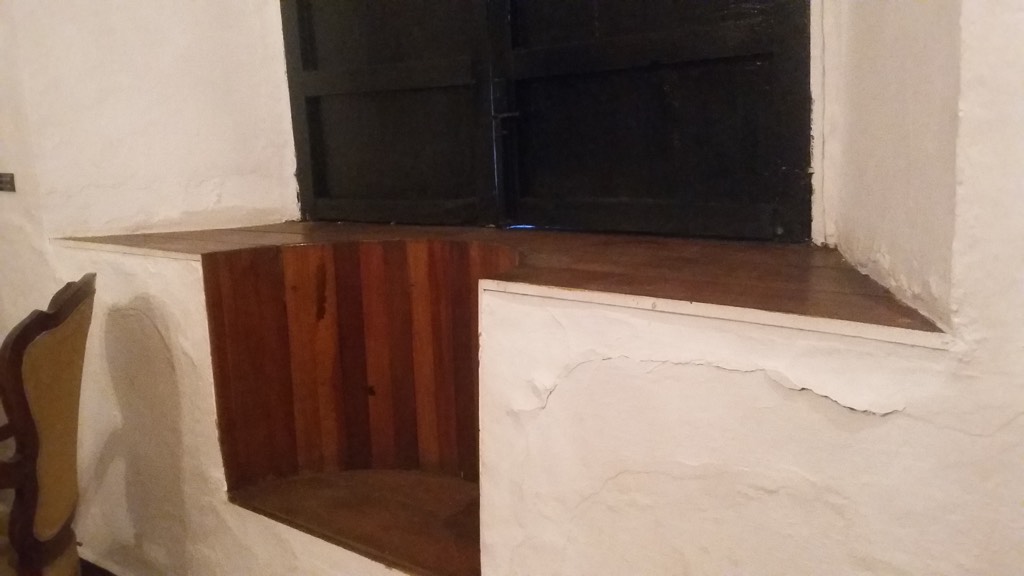 The seat on the inside of the house if you were communicating with your significant other.