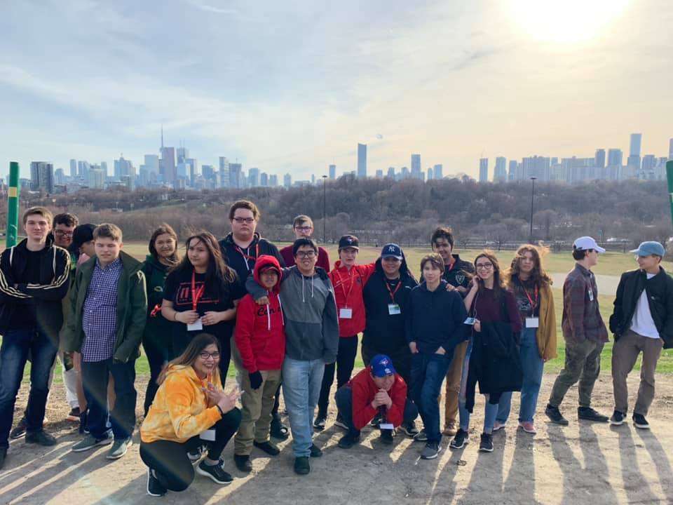 YMCA Academy students with the exchange group on Day 1